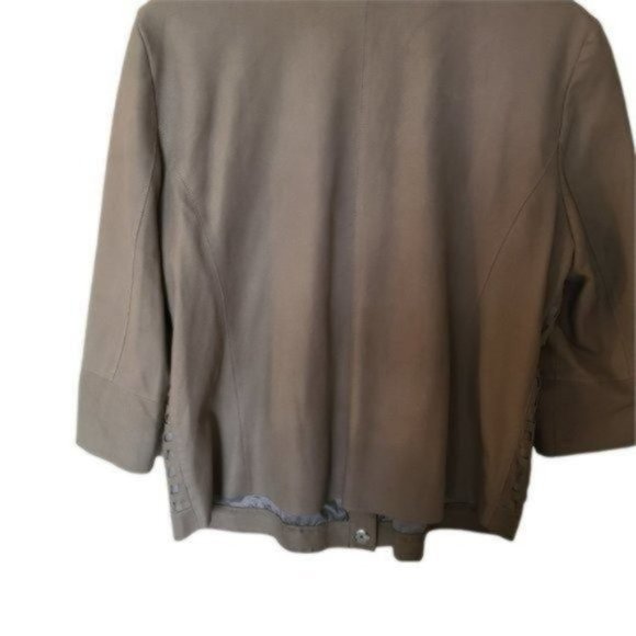 Armani Collezioni Laser Cut Goat Leather Jacket size 16 - Picture 10 of 10